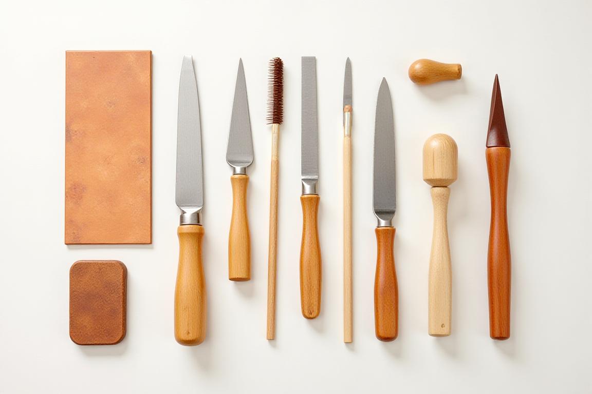 ワークショップの道具と素材の並び